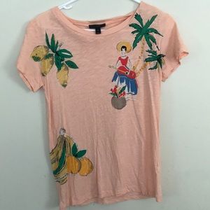 Jcrew peach tropical top size medium